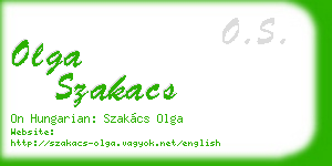 olga szakacs business card